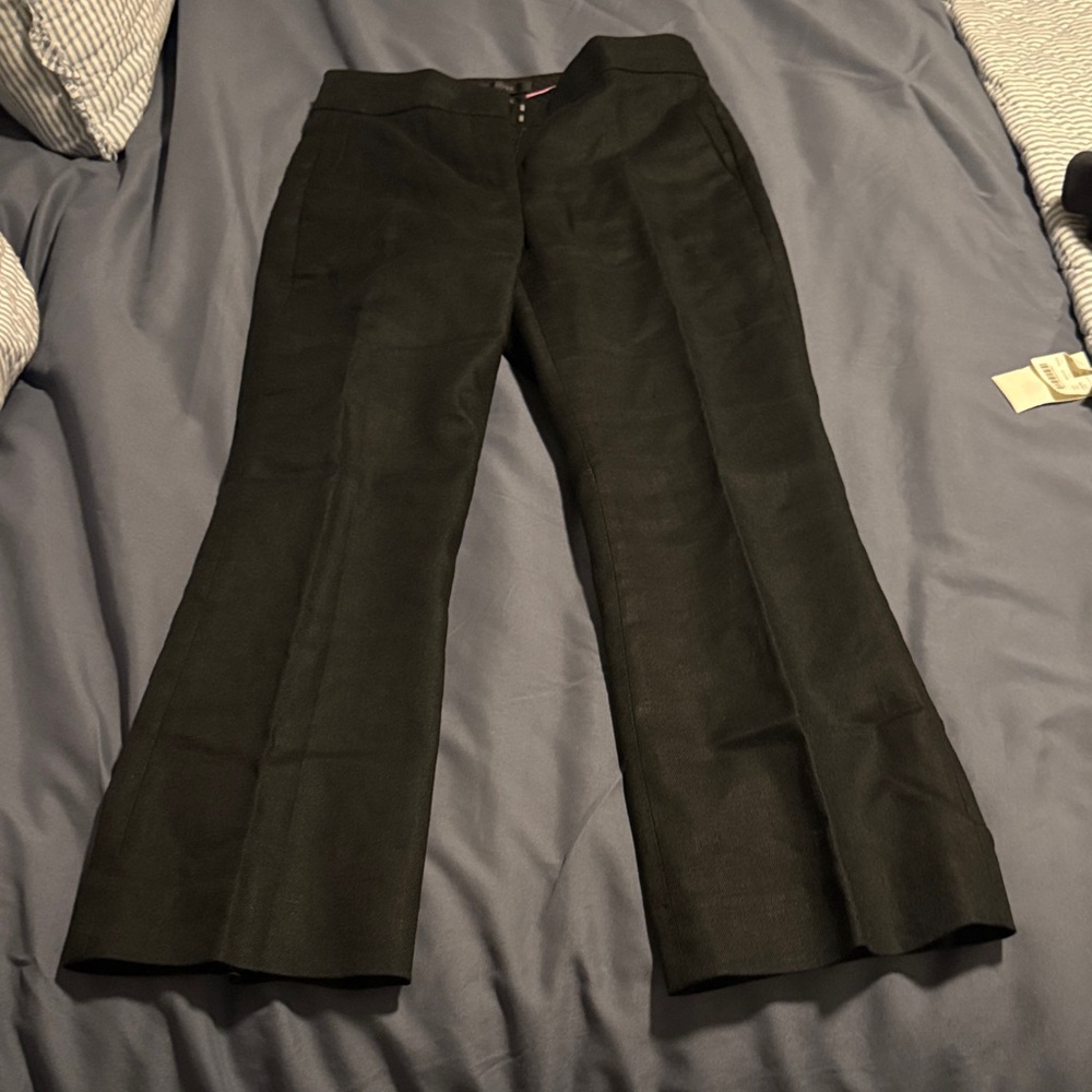 J. Crew Black Linen Flared Pants